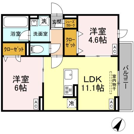 セレスティア細田Aの間取り