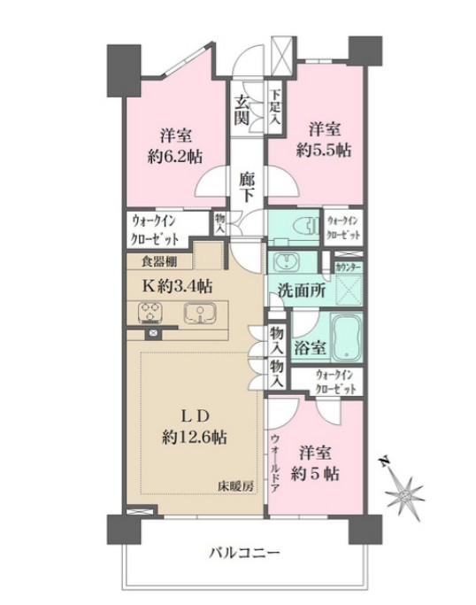 ザ・パークハウス鷺沼の間取り