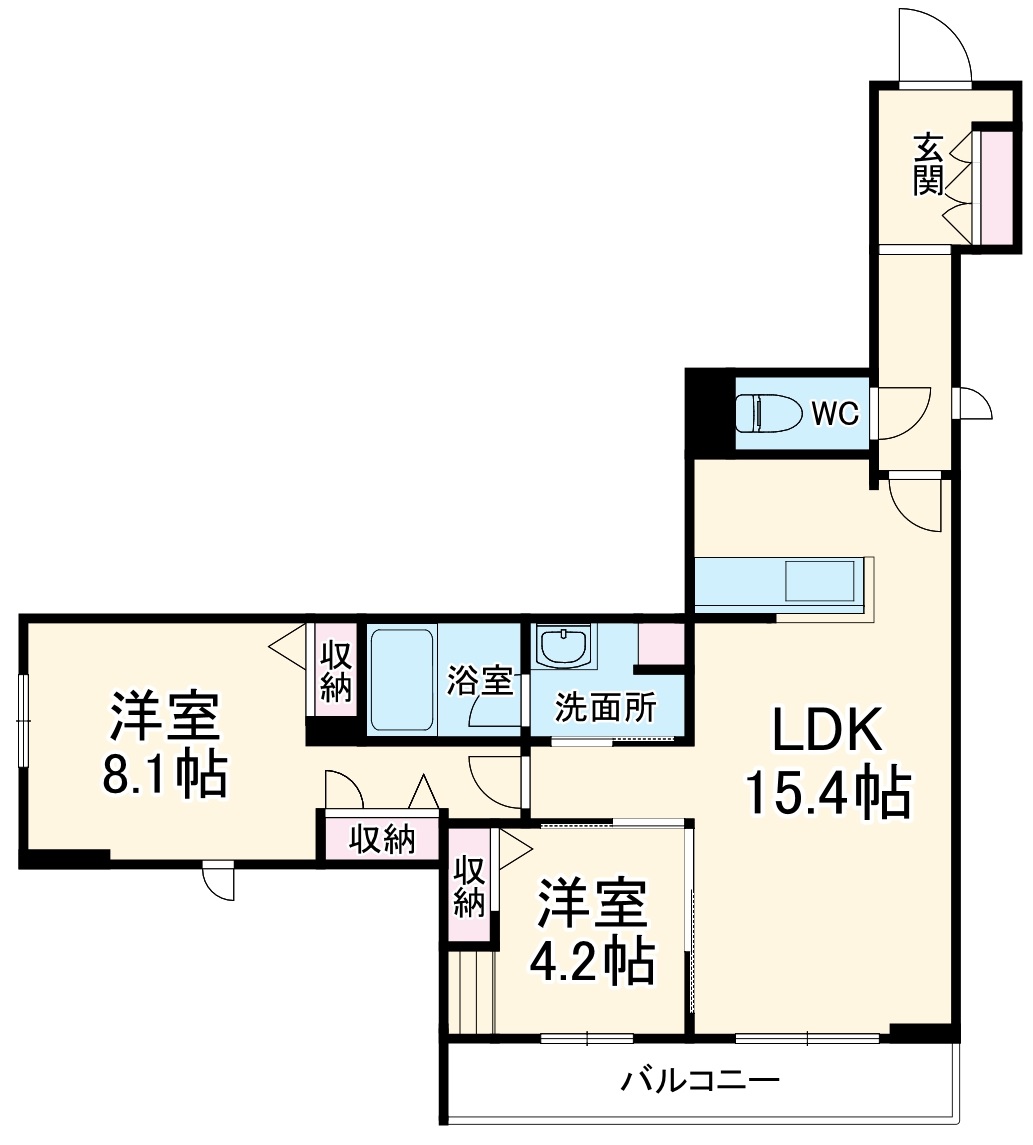 日吉の完工年月(2021年12月)築の賃貸マンションの間取り