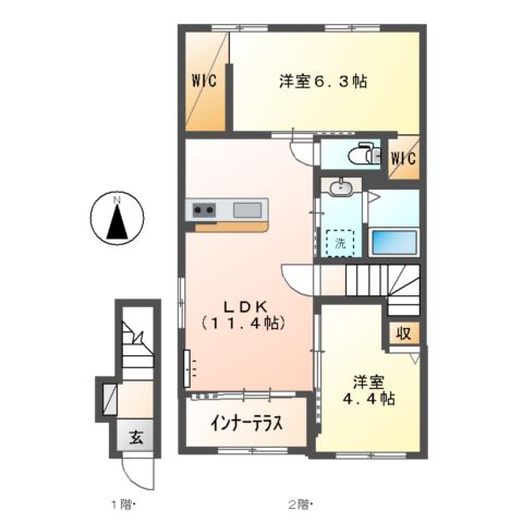 アンバーシャトーⅡの間取り
