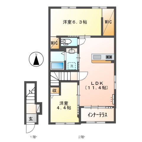 アンバーシャトーⅡの間取り