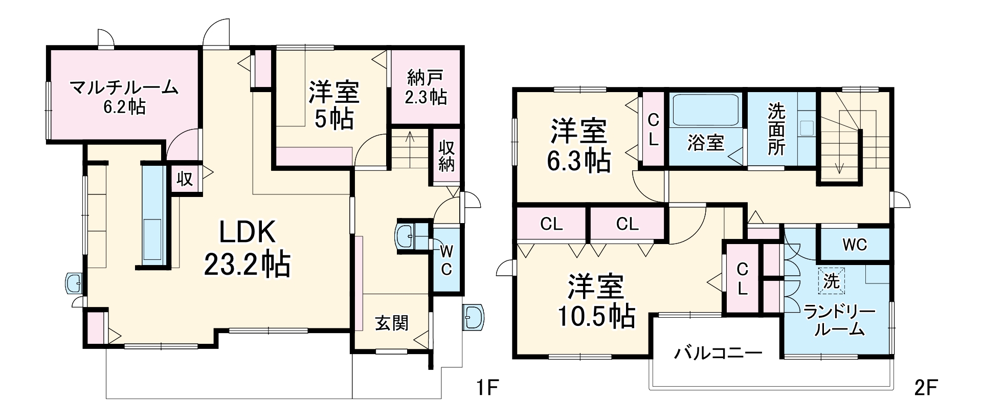 豊中市岡町南戸建賃貸の間取り