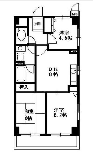 サンヒルズ泉A棟の間取り