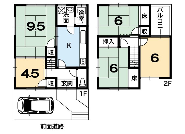 八木町八木東所貸家の間取り
