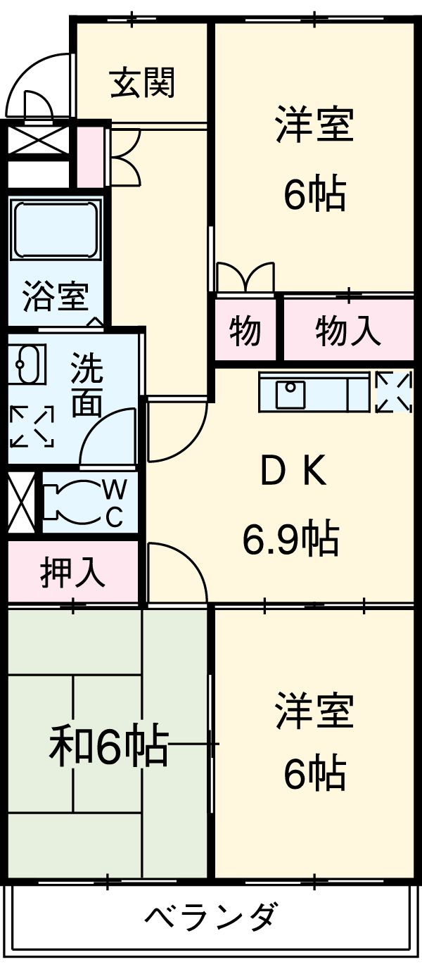 リバーサイド三日月の間取り