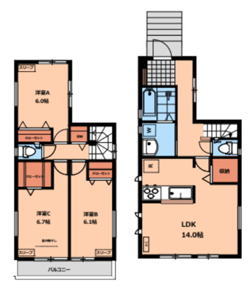 大泉学園町7丁目戸建賃貸住宅の間取り
