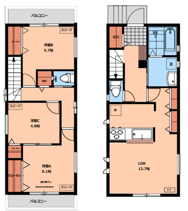 大泉学園7丁目戸建賃貸住宅の間取り