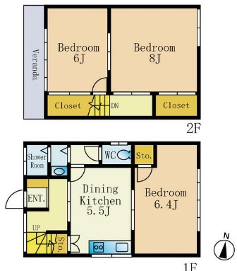 北区東十条6丁目貸戸建の間取り