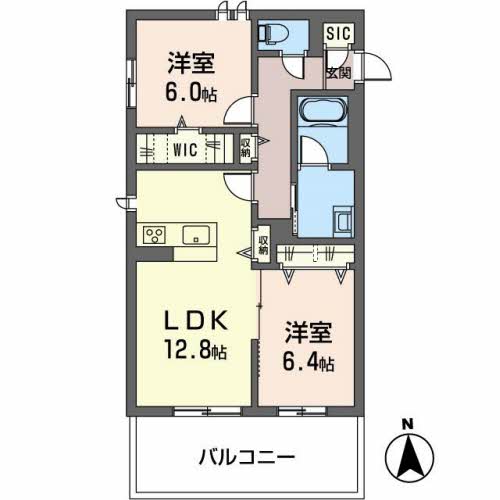 ソレイユ祈年の間取り