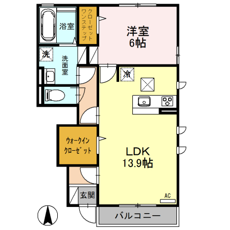 オルキス Dの間取り