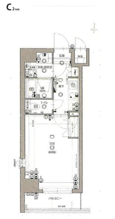 立川の完工年月(2010年2月)築の賃貸マンションの間取り