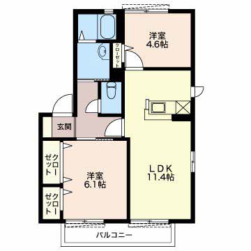 パールハイツAの間取り