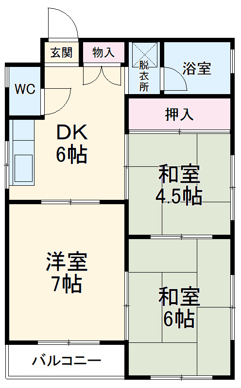 キングスマンション七宝2号館の間取り