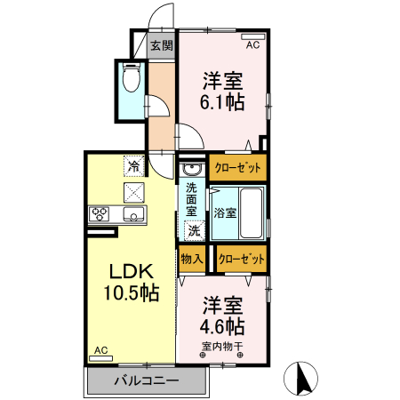 メゾンMKY Aの間取り