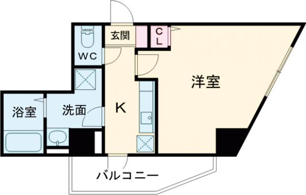 押上の完工年月(2016年9月)築の賃貸マンションの間取り
