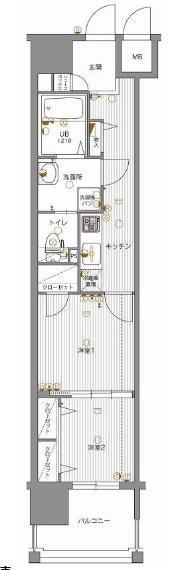 エンクレスト渡辺通Ⅱの間取り