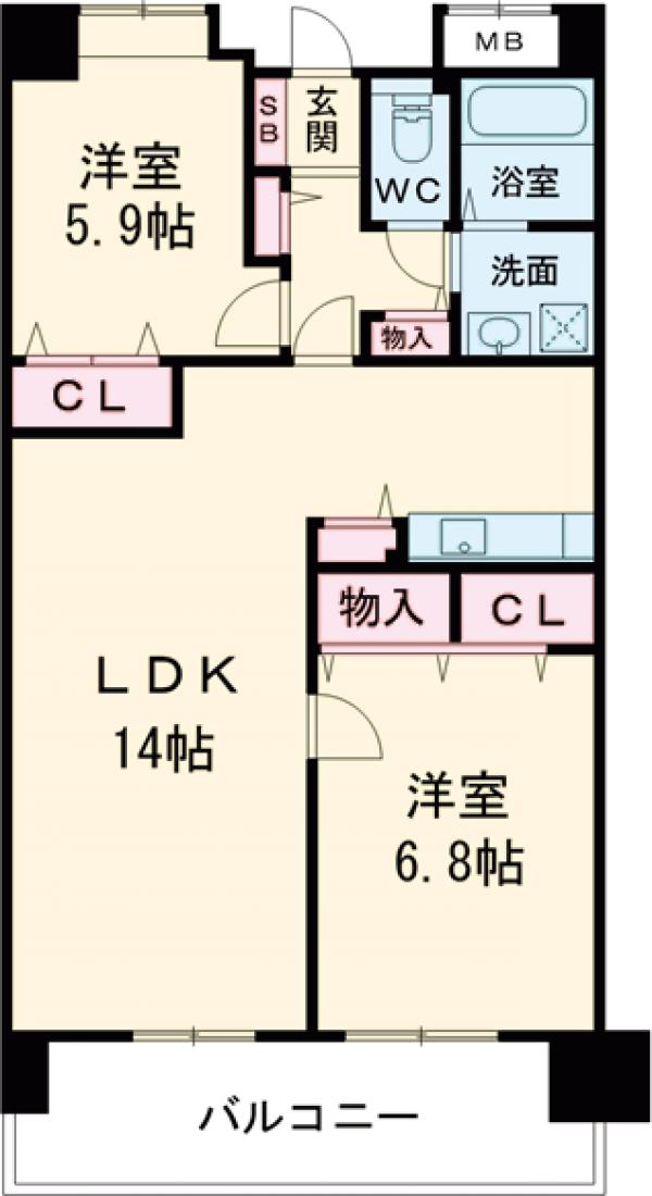 リジェール箱崎の間取り