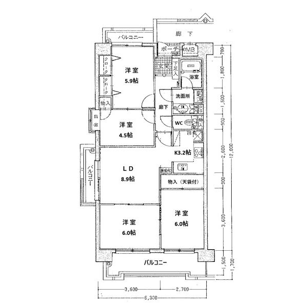 ラ・キャッスル21植田Ⅱの間取り