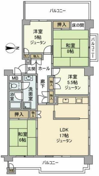 清新南ハイツ12号棟の間取り