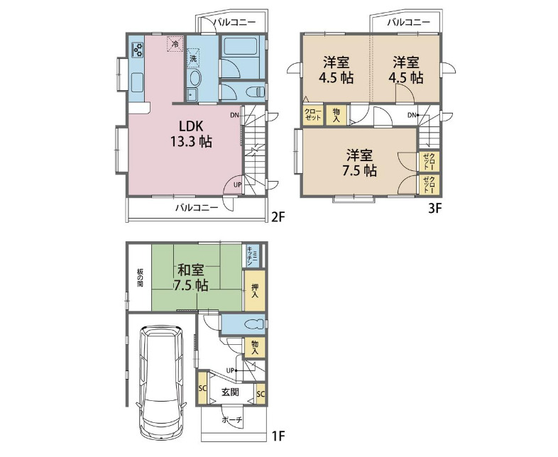 西取石1丁目貸家の間取り