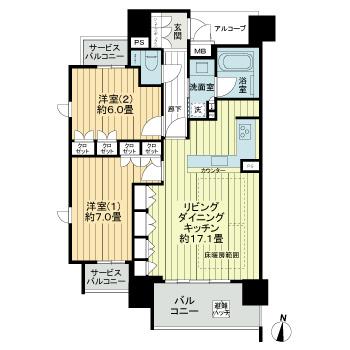 ファインフラッツ北浜の間取り