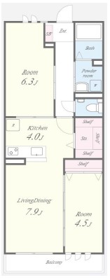 ELYM JOY IRIFUNEの間取り