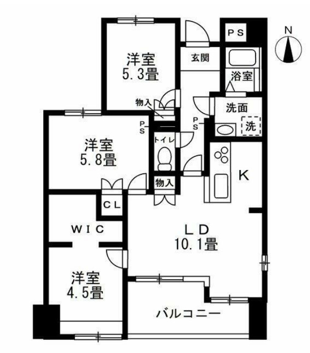 サーパス海老名第3の間取り