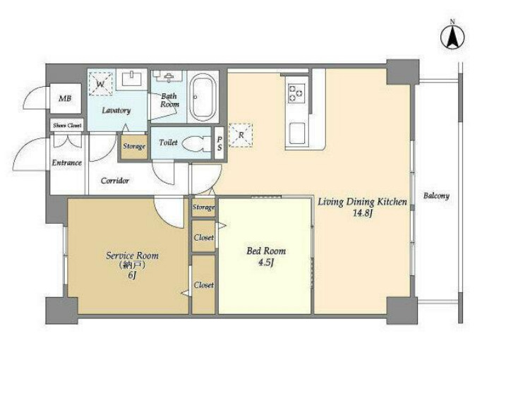 小金の完工年月(2014年1月)築の賃貸マンションの間取り
