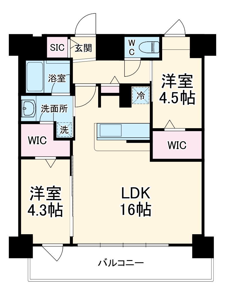 LUXENA+PAWS南行徳の間取り