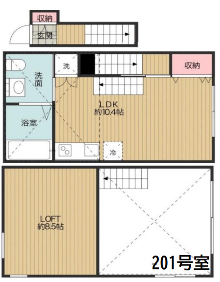若松町の完工年月(2018年12月)築の賃貸アパートの間取り