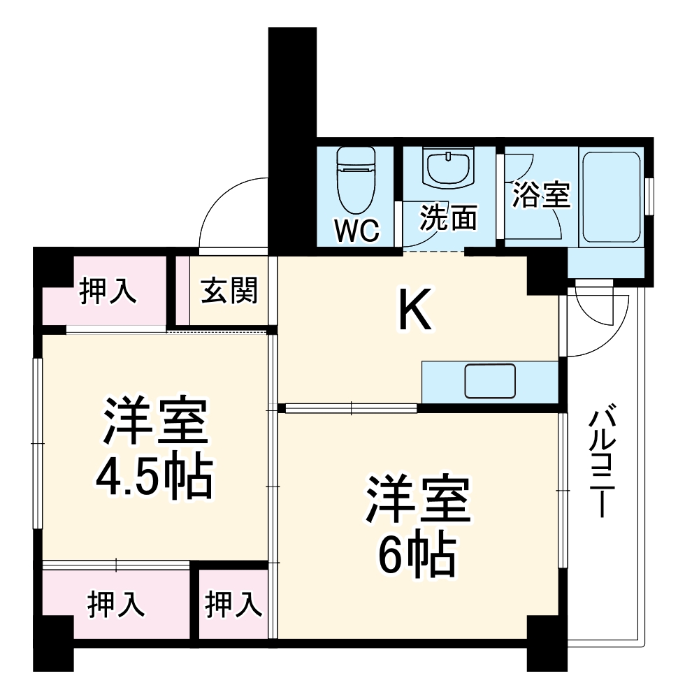 ビレッジハウス戸川1号棟の間取り