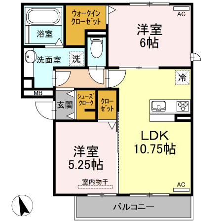 セジュール・サイト A棟の間取り