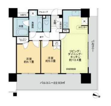ライオンズマンションコスタ・タワー浦和の間取り