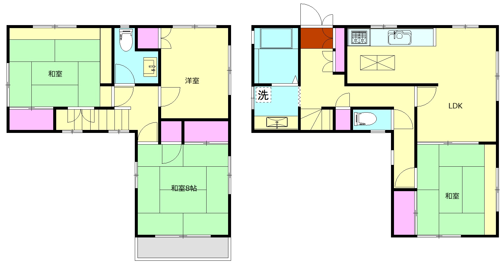 小田原市新屋86戸建の間取り