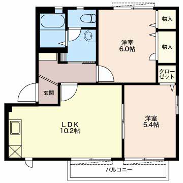 シャルム瀬名Bの間取り