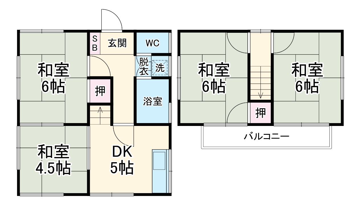 鏡島借家3号棟の間取り