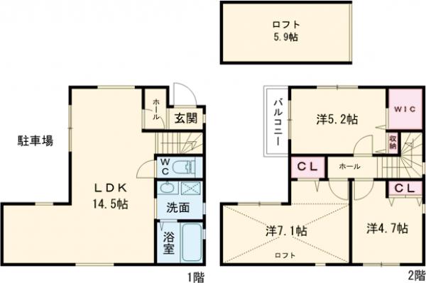 東助松四丁目戸建の間取り