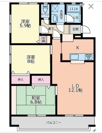 ル・ソレイユ弥勒寺の間取り