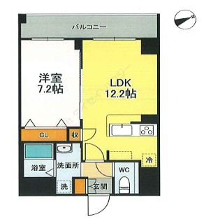 大崎の完工年月(2025年10月)築の賃貸マンションの間取り