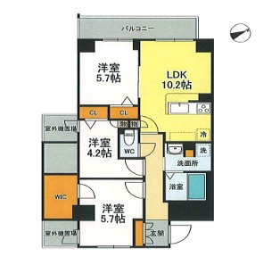 大崎の完工年月(2025年10月)築の賃貸マンションの間取り