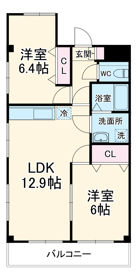レーベンシュロス生田の間取り