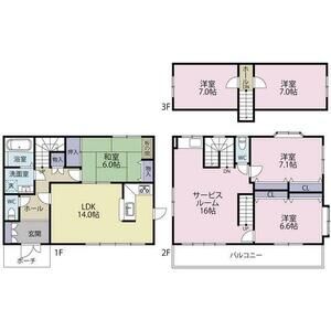 岸和田市並松町戸建の間取り