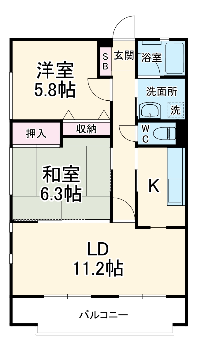 ラ・メール弥勒寺の間取り