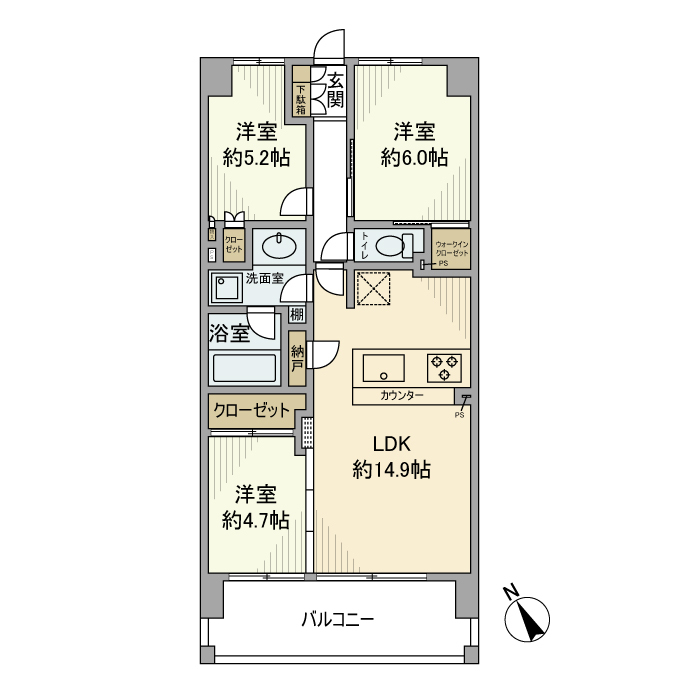 セントガーデン海老名Ⅱ街区の間取り
