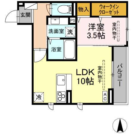 (仮)D-ROOM中央市成島PJの間取り