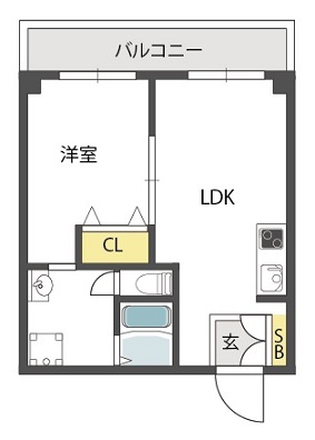 大国町池田マンションの間取り