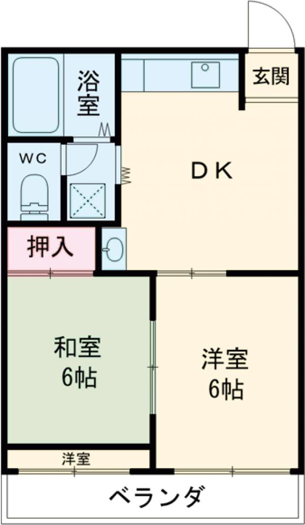 花小金井の完工年月(1971年3月)築の賃貸マンションの間取り
