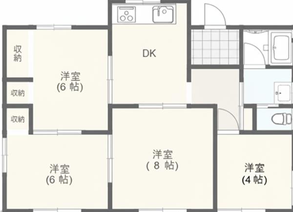 丘の上の陽だまりメゾンの間取り