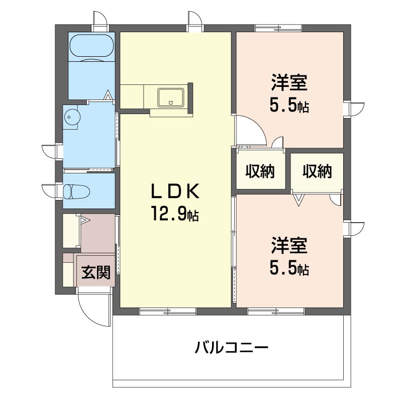 ヴィラ ルミエールBの間取り