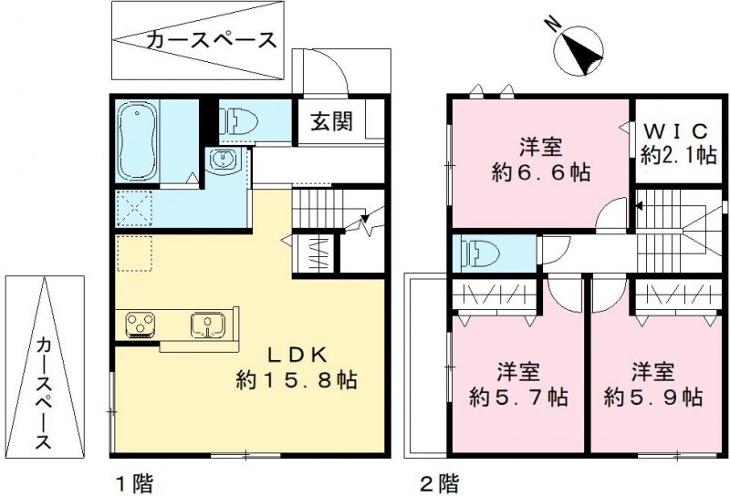 仮称 松之浜町戸建賃貸Bの間取り
